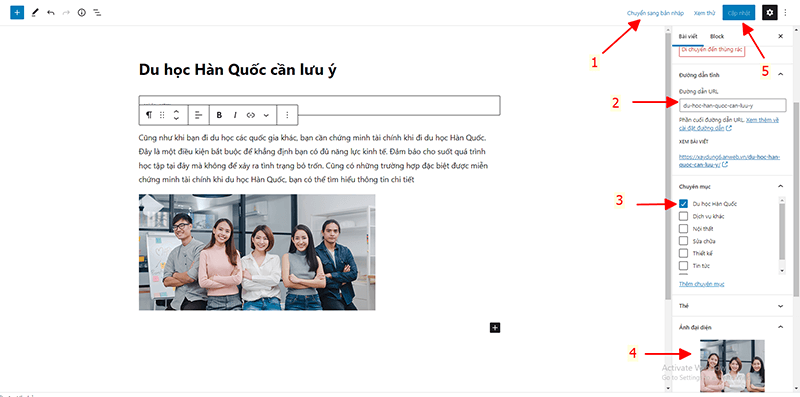 Bổ sung thông tin trước khi đăng