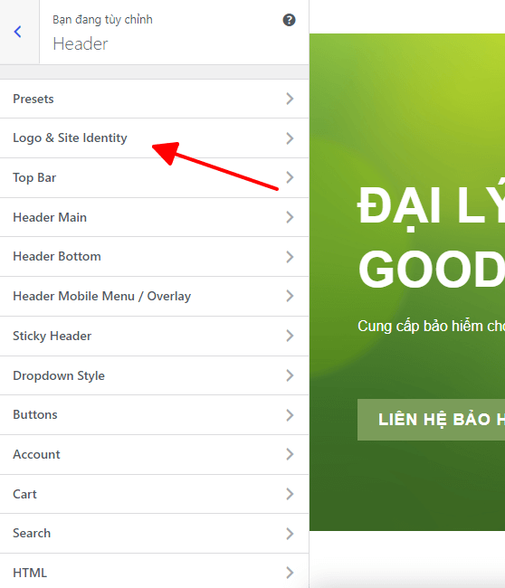 Chọn Logo & Site Identity