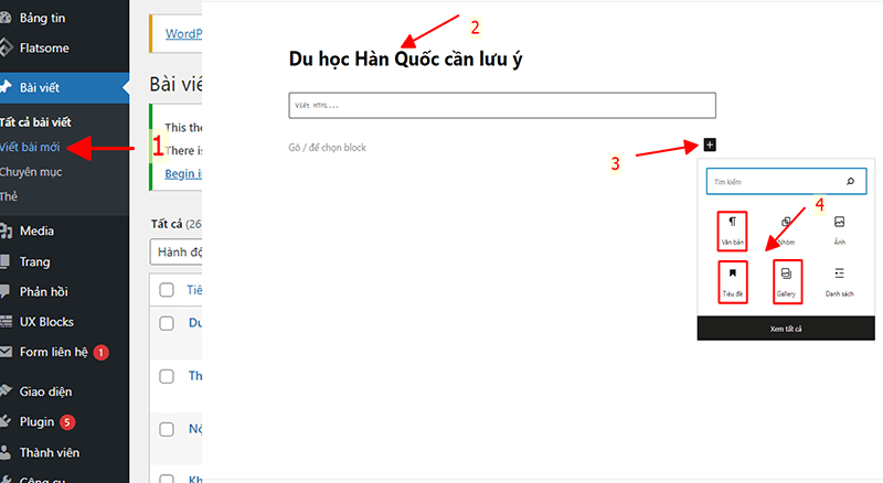 Tạo bài viết cho WordPress