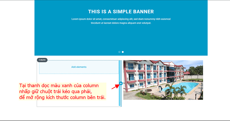 Tạo column 2 bên và add image