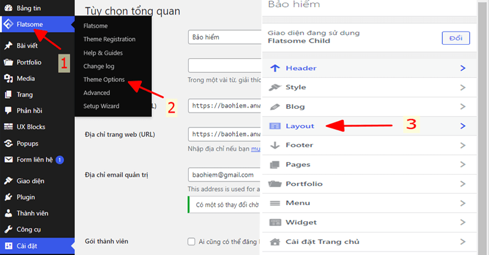 Thay đổi kích thước layout