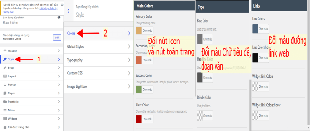 Thay đổi màu chủ đao